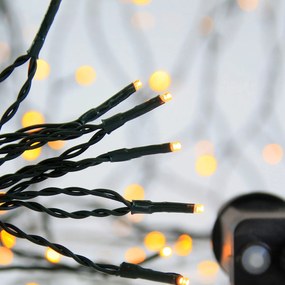 Χριστουγεννιάτικα Λαμπάκια 300 Led Σε Σειρά 17.9μ Θερμό Λευκό Με 8 Προγράμματα Eurolamp 600-11541