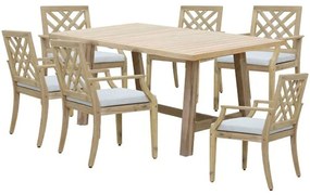 Τραπεζαρία Malibu-Bolen (Σετ 7Τμχ) 228-000048 170x90x75,5cm Natural-Beige 6 Θέσεων