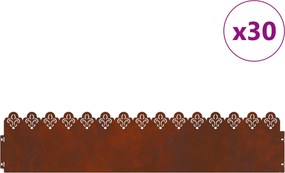 vidaXL Περιγράμματα γκαζόν 30 pcs 103 x 0,05 x 22 εκ Σκ rusty