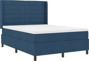 vidaXL Κρεβάτι με ελατήρια με στρώμα Μπλε 200 x 140 cm ύφασμα