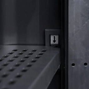 vidaXL Ντουλάπα Αποθήκευσης Εξωτερικού Χώρου με 4 Ράφια Μαύρη / Γκρι