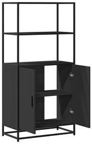 Ντουλάπι Μαύρο από 68x35x139 cm Επεξεργασμένο Ξύλο και μέταλλο - Μαύρο
