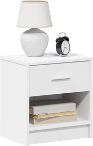 vidaXL Κομοδίνα 2 τεμ. με Συρτάρι Λευκά 39x28x41 εκ.