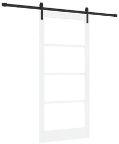 vidaXL Συρόμενη Πόρτα Χειροκίνητος Λευκό 93 x 202 cm Ξύλο και μέταλλο