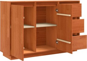 vidaXL Πλαϊνό γραφείο Καφέ δρυς 111 x 34 x 75 εκ. Στερεά ξυλεία πεύκου