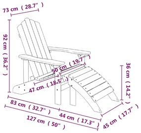 Καρέκλες Κήπου Adirondack 2 τεμ. Ανθρακί από HDPE με Υποπόδια - Ανθρακί