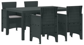 Σέτ φαγητού για κήπο 5 pcs Ανθρακί Rattan Polt