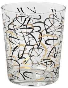 Ποτήρι Νερού Lucia RAB531K6 380ml Γυάλινο Black-Gold Espiel Glass