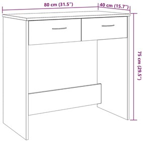 Γραφείο Χρώμα Αρτισιανή Δρυς 80 x 40 x 75 εκ. από Επεξ. Ξύλο - Καφέ