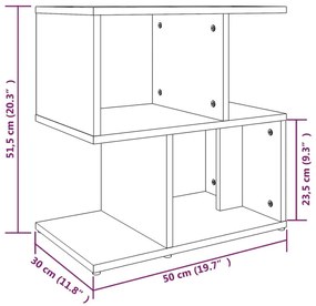 Κομοδίνο Καφέ Δρυς 50 x 30 x 51,5 εκ. από Επεξεργασμένο Ξύλο - Καφέ