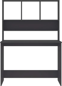 vidaXL Γραφείο με Ράφια Γκρι 110 x 45 x 157 εκ. από Μοριοσανίδα