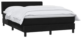 vidaXL Κρεβάτι Boxspring με Στρώμα Μαύρο 160x210 εκ. Βελούδινο