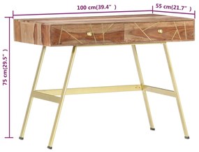 vidaXL Σεκρετέρ με Συρτάρια 100x55x75 εκ. από Μασίφ Ξύλο Ακακίας