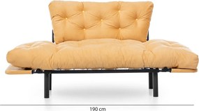 Διθέσιος Καναπές Κρεβάτι Μουσταρδί TONNE 70x150x85
