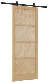 vidaXL Συρόμενη Πόρτα ORKDAL Φυσικό και μαύρο 86 x 211 cm