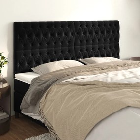 vidaXL Κεφαλάρι Μαύρο Βελούδινο 200x7x118/128 εκ.