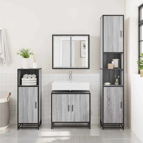 vidaXL Ντουλάπι νιπτήρα μπάνιου γκρι Sonoma 65x33x60 cm