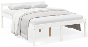 vidaXL Κρεβάτι Ηλικιωμένων Λευκό 120x190 εκ. Μασίφ Πεύκο Small Double