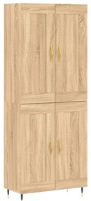 vidaXL Ντουλάπι Sonoma δρυς 69,5 x 34 x 180 εκ. από Επεξεργασμένο Ξύλο