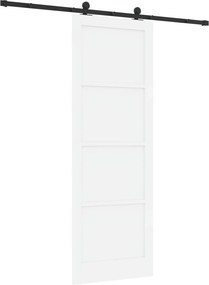 vidaXL Συρόμενη Πόρτα ORKDAL 83 x 232 εκ. Μασίφ Ξύλο Πεύκου Λευκό