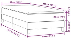 BOX SPRING ΚΡΕΒΑΤΙ ΜΕ ΣΤΡΩΜΑ ΣΚΟΥΡΟ ΓΚΡΙ 80X210 ΕΚ. ΒΕΛΟΥΔΙΝΟ 3315898