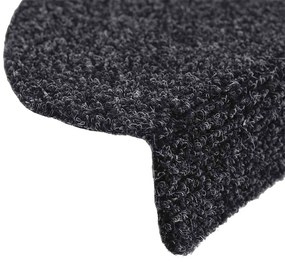 vidaXL Πατάκια Σκαλιών Αυτοκόλλητα 10 τεμ. Μαύρα Ημίκυκλα 56x17x3 εκ.