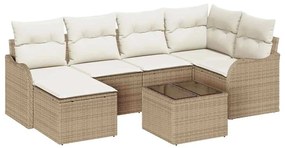 vidaXL Σετ Καναπέ Κήπου Μπεζ συνθετικό ρατάν