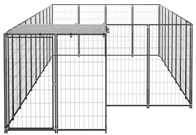 vidaXL Σπιτάκι Σκύλου Μαύρο 10,89 m² Ατσάλινο