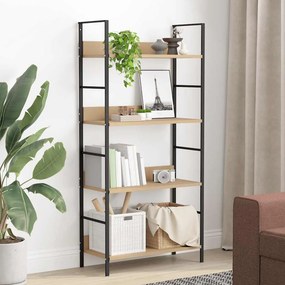 vidaXL Ραφιέρα 4 Επιπέδων Δρυς 60x27,6x124,5 εκ. Επεξεργασμένο Ξύλο