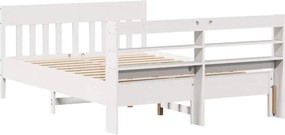 vidaXL Σκελετός Κρεβ. Χωρίς Στρώμα Λευκό 135x190 εκ Μασίφ Πεύκο