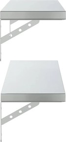 vidaXL Ράφια Τοίχου 2 τεμ. Ασημί 100x23,5 εκ. Ανοξείδωτο Ατσάλι