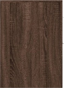 vidaXL Ντουλάπι Μπάνιου Στενό με Ροδάκια Καφέ Δρυς Επεξ. Ξύλο