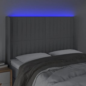 Κεφαλάρι Κρεβατιού LED Ανοιχτό Γκρι 147x16x118/128 εκ. - Γκρι