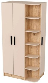 Ντουλάπα Τρίφυλλη Luses 550ARN3158 90x50x181,8cm Beige-Pine Τρίφυλλη