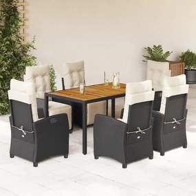 vidaXL Patio Dining Set 6 τμχ. 6-θέσια Black and Cream