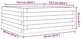 Ζαρντινιέρα Κήπου 60x60x23 εκ. από Εμποτισμένο Ξύλο Πεύκου - Καφέ