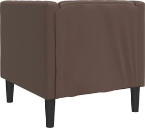 vidaXL Πολυθρόνα Chesterfield Καφέ από Συνθετικό Δέρμα