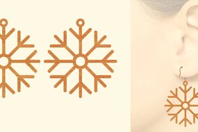 Σετ των 3 Intra απο ξύλο plywood 3mm-4mm πάχος - Χριστουγεννιάτικα Ξύλινα Σκουλαρίκια Laser Cut Δίασταση 3x3 cm INTRAFABR-79866798