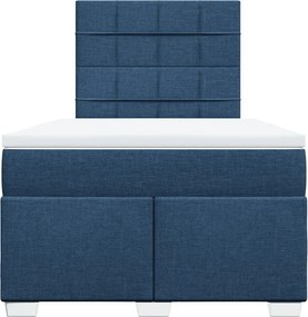 vidaXL Κρεβάτι Boxspring με Στρώμα Μπλε 120x190 εκ. Υφασμάτινο