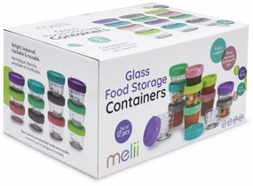 Σετ 12τμχ Δοχεία Γυάλινα Με Καπάκι Glass Baby Food Containers Melii MEL16900