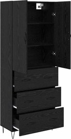 vidaXL Highboard 2 pcs Μαύρη Οξυά 69,5 x 34 x 180 εκ.