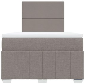 vidaXL Κρεβάτι Boxspring με Στρώμα Taupe 120x200 εκ. Υφασμάτινο