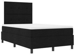 vidaXL Κρεβάτι Μπόξ Σπρίνγκ με Στρώμα Μαύρο 120x200 εκ Ύφασμα
