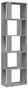 vidaXL Βιβλιοθήκη Γκρι Sonoma 45 x 24 x 160 εκ. από Επεξεργασμένο Ξύλο