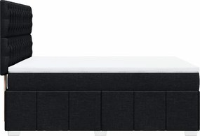 vidaXL Κρεβάτι Boxspring με Στρώμα Μαύρο 140x200 εκ. Υφασμάτινο
