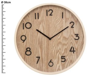 Ρολόι τοίχου Ivana Atmosphera Αναλογικό, με διάμετρο 38cm - Απόχρωση Ξύλου