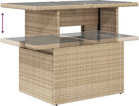 vidaXL Σαλόνι Κήπου Σετ 9 τεμ. Μπεζ Συνθετικό Ρατάν με Μαξιλάρια