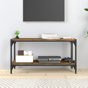 vidaXL Έπιπλο Τηλεόρασης Καπνιστή Δρυς 80x33x41 εκ Επεξ. Ξύλο & Ατσάλι