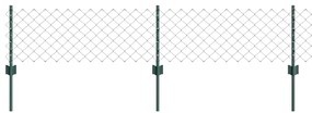 vidaXL Φράκτης Αλυσίδας με 22 U Posts Πράσινος 0.4x25 m Χάλυβας