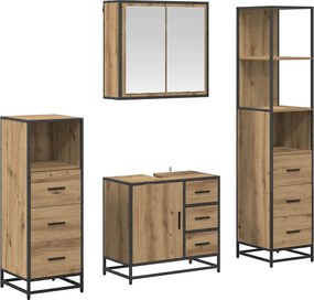 vidaXL Σετ Επίπλων Μπάνιου 4 pcs Artisan Oak Επεξεργασμένο ξύλο